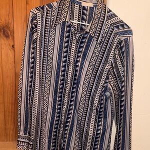 Women's Blue Patterned Shirt